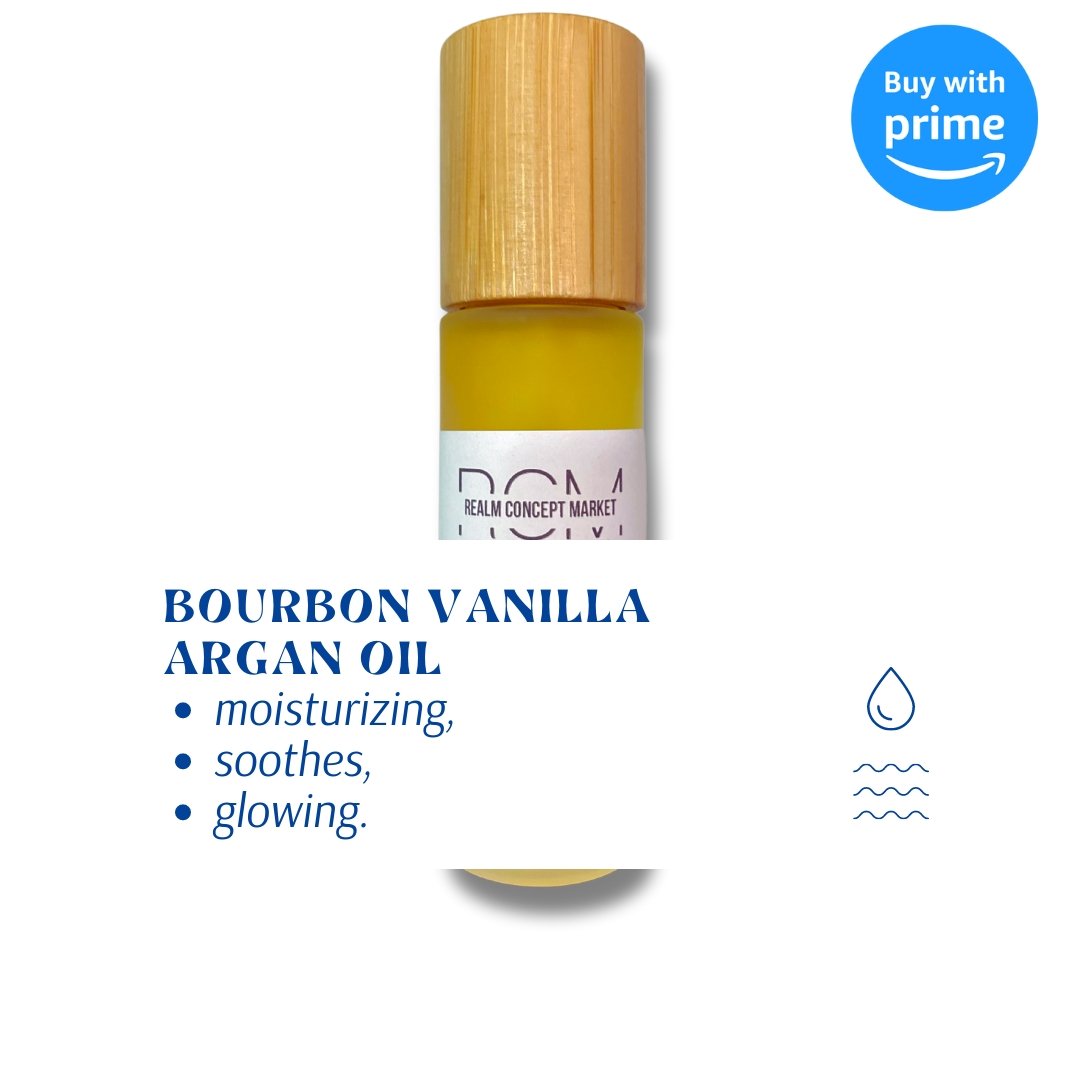 Bourbon Vanilla Oil - Embrace the Sensuality and Tranquility of Pure Organic Argan Oil - Soothes Inflammation and Uplifts Mood - Realm Concept Market