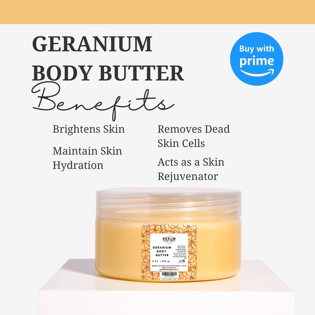 Geranium Body Butter - Nourish Your Skin with Nature's Best Ingredients - Get a Radiant and Healthy Glow - Realm Concept Market
