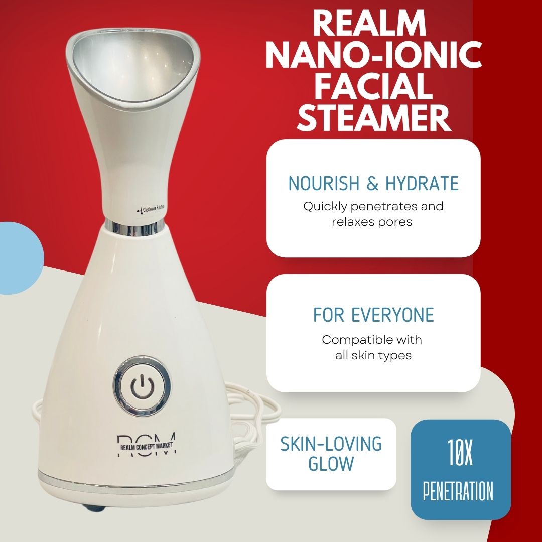 Nano-Ionic Facial Steamer for Clear and Hydrated Skin – Realm