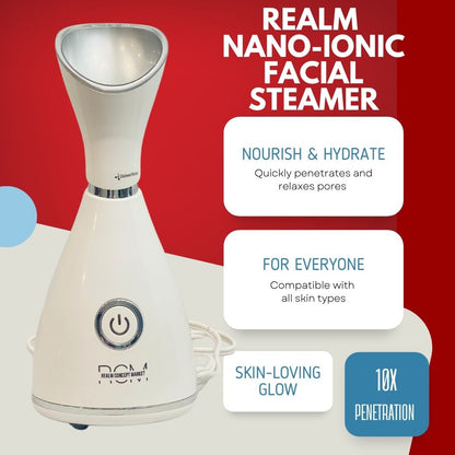 Nano Ionic Facial Steamer - Hydrate, Nourish and Rejuvenate Your Skin with Powerful Mist and Deep Penetration - Realm Concept Market