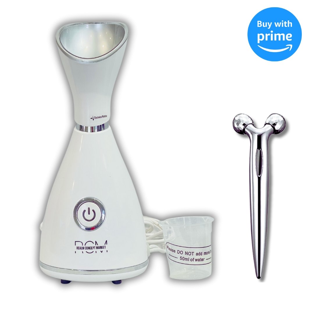 Realm Concept Market Nano-Ionic Steamer with 3D Facial Massager Bundle - Realm Concept Market