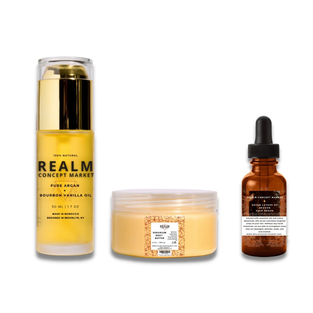 Realm Concept Market Starter Bundle - Natural 3-in-1 Beauty Products for Glowing Skin, Hair and Body - Realm Concept Market