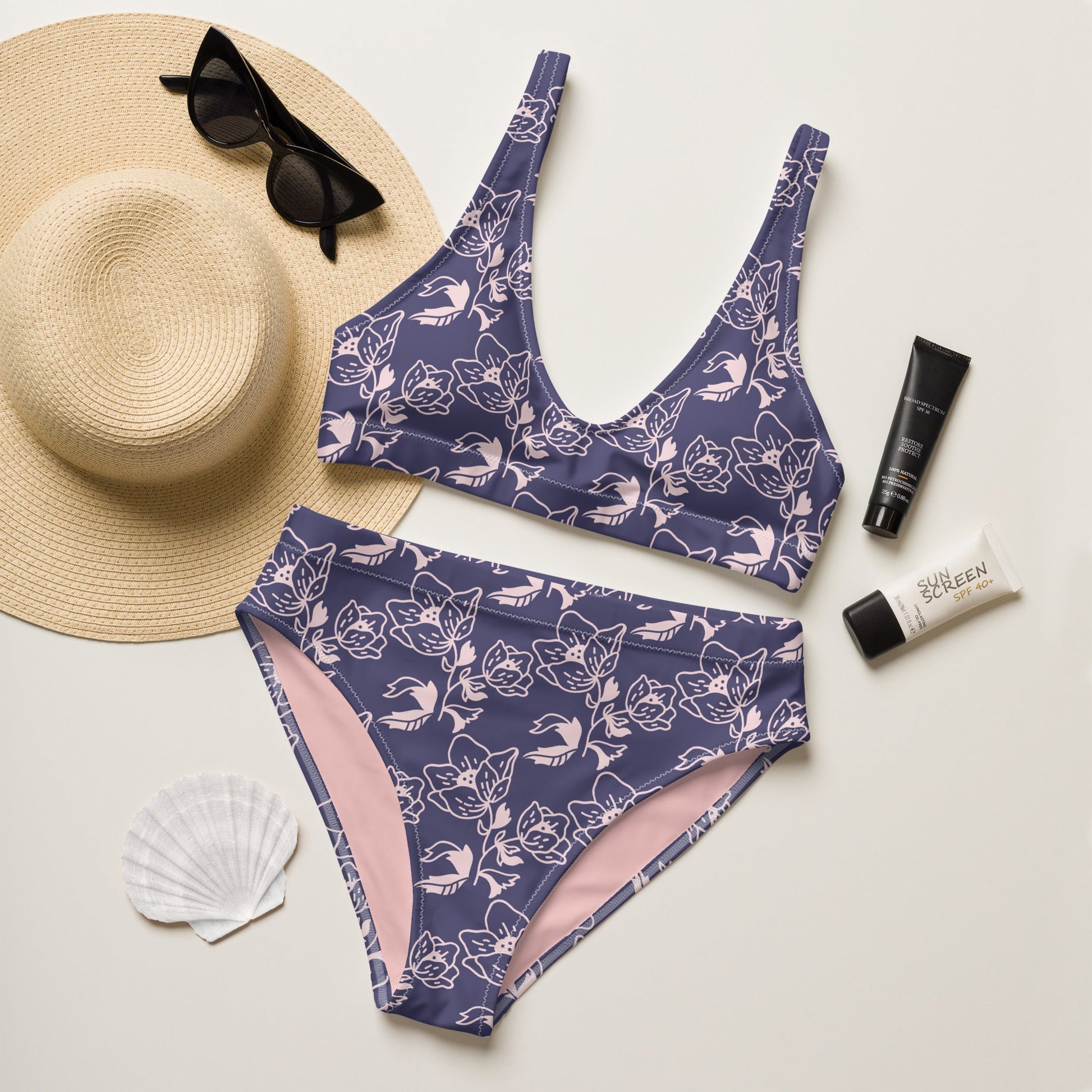 REALM | In Bloom Recycled high-waisted bikini - Realm Concept Market