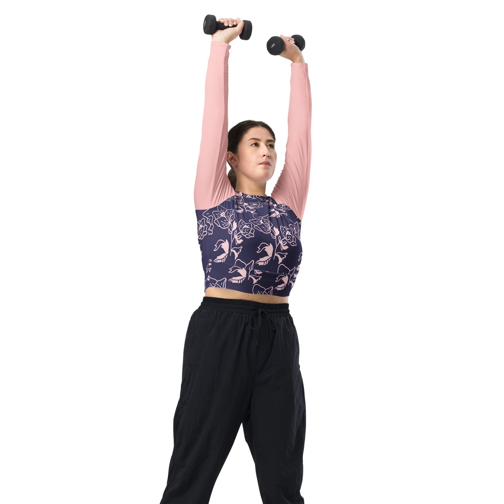 Realm In Bloom Recycled Long-Sleeve Swim Crop Top - Realm Concept Market