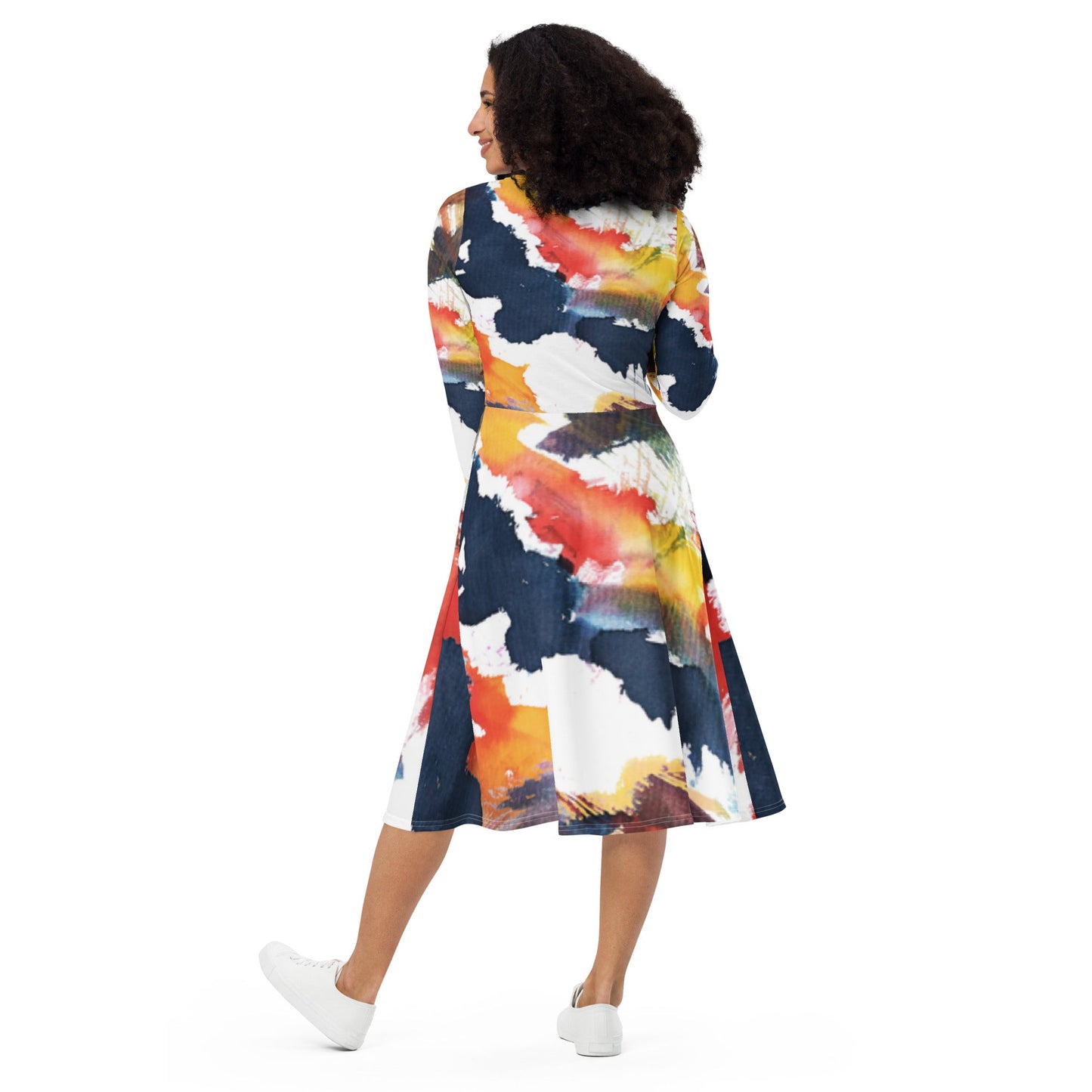 REALM | Splash Long Sleeve Midi Dress - Realm Concept Market